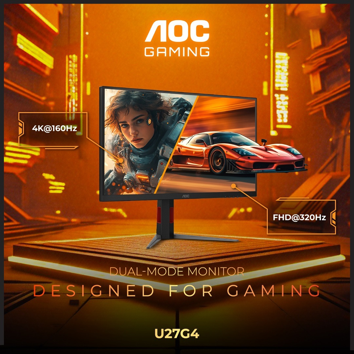 Màn hình AOC U27G4 không chỉ là lựa chọn cho game thủ mà còn là công cụ đắc lực cho designer và streamer