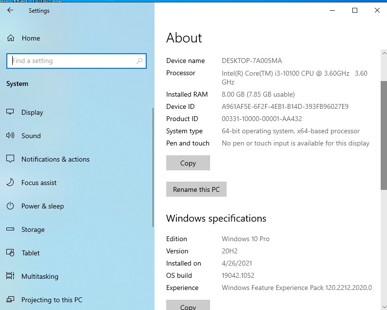  bạn di chuột vào phần My Computer (This PC) 