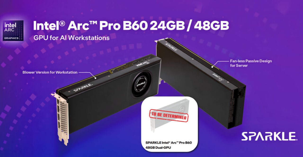 Sparkle ra mắt ARC Pro B60: GPU tản nhiệt thụ động và kép