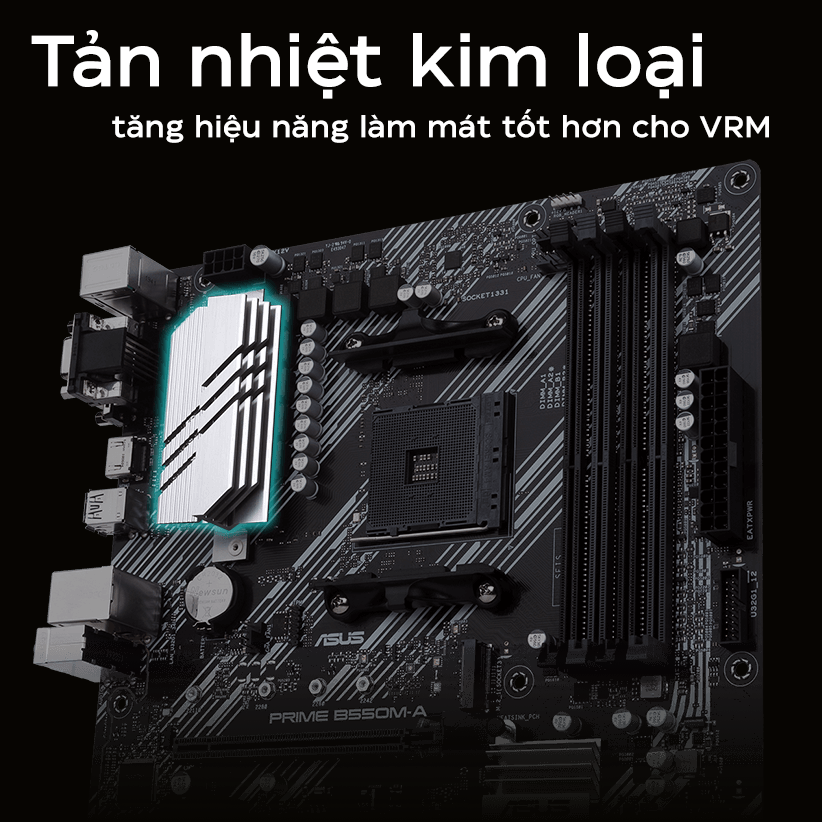 Mainboard ASUS PRIME B550M-A (AMD B550, Socket AM4,m- ATX, 4 khe RAM DRR4