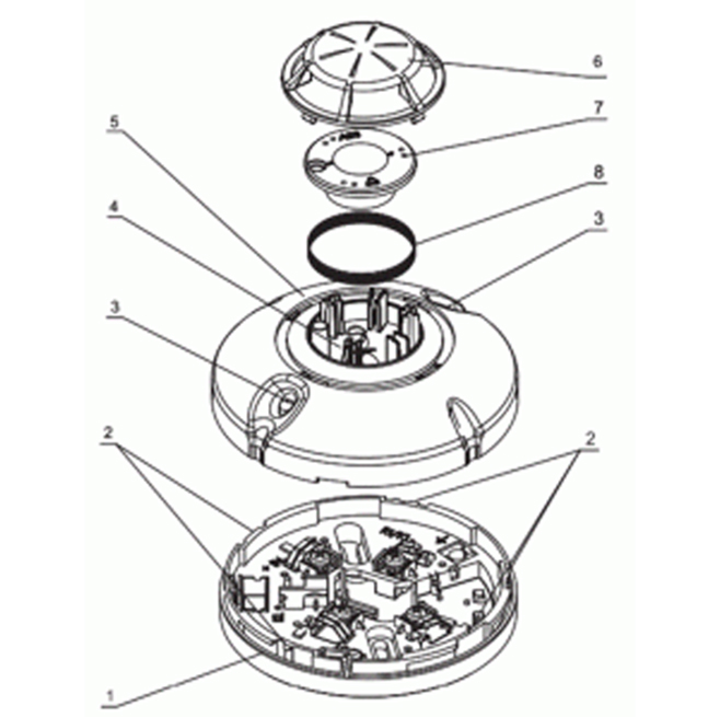 chi tiết cấu tạo đầu báo nhiệt cố định FSH-002