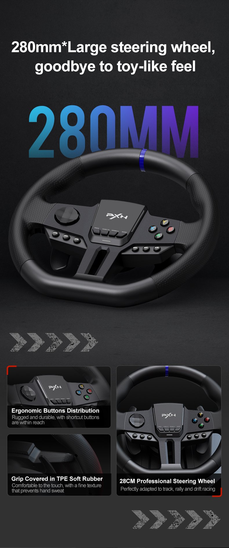 Vô lăng chơi game PXN V900 GEN2 Racing Wheel 2