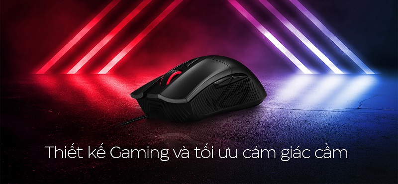thiết kế ấn tượng chuột không dây công thái học ASUS ROG Gladius II Core (P507)