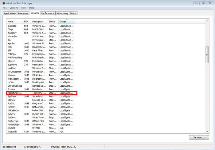 Vô hiệu hóa tính năng Tablet PC Input Service sửa touchpad bị đơ