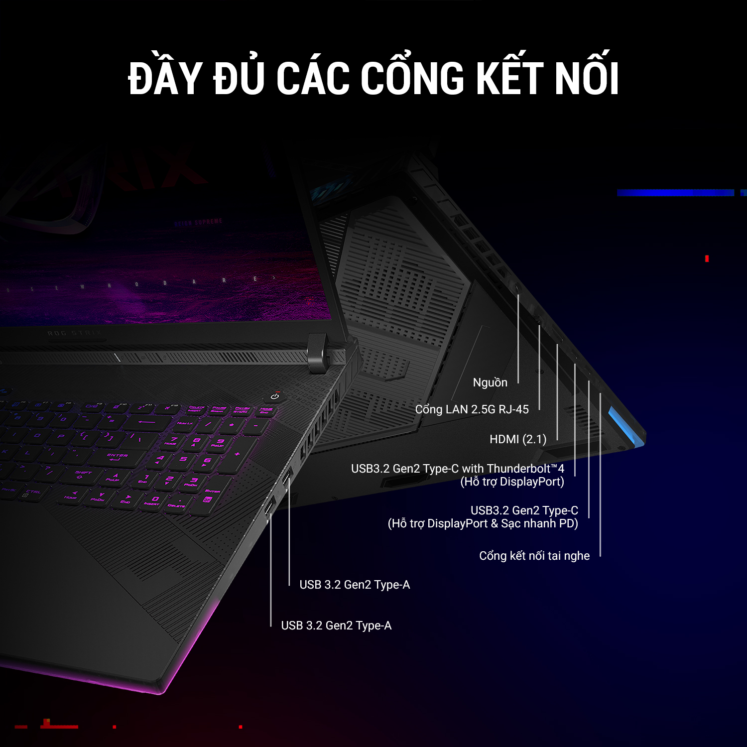 kết nối Laptop Gaming ASUS ROG G14-G16-G18