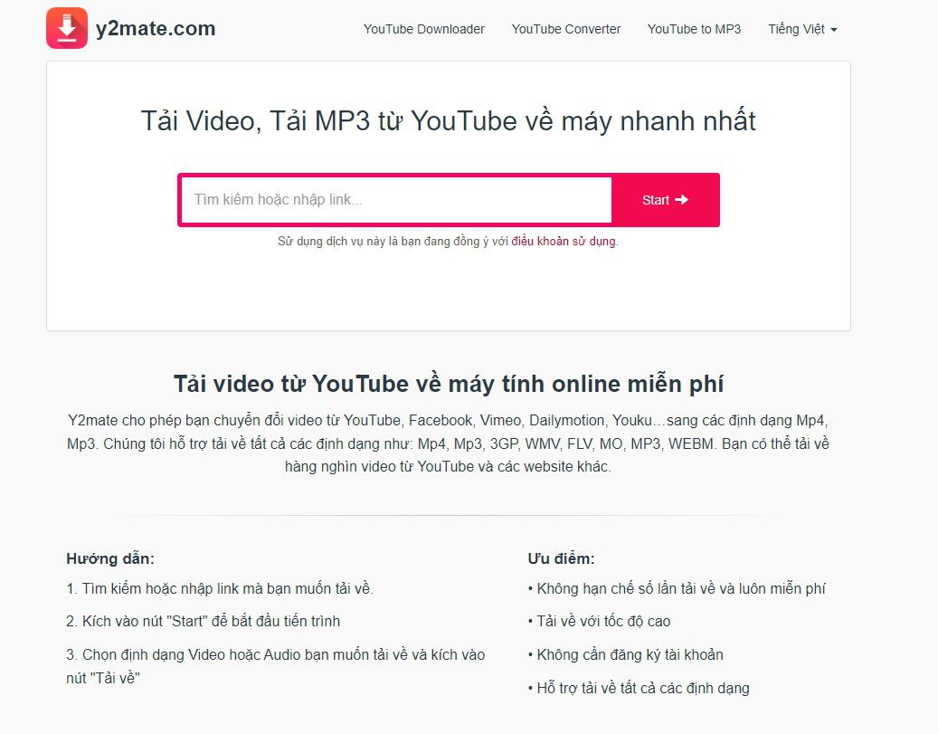 tải nhạc YouTube về thẻ nhớ bằng Y2Mate