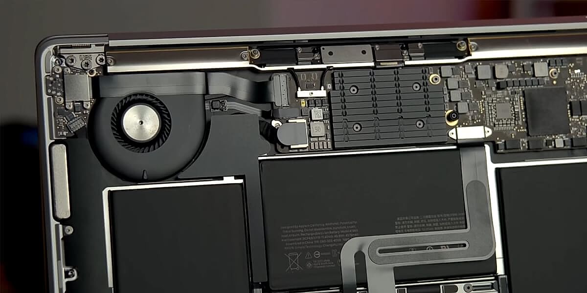 Hệ thống tản nhiệt của Macbook Air 2020 bản i3