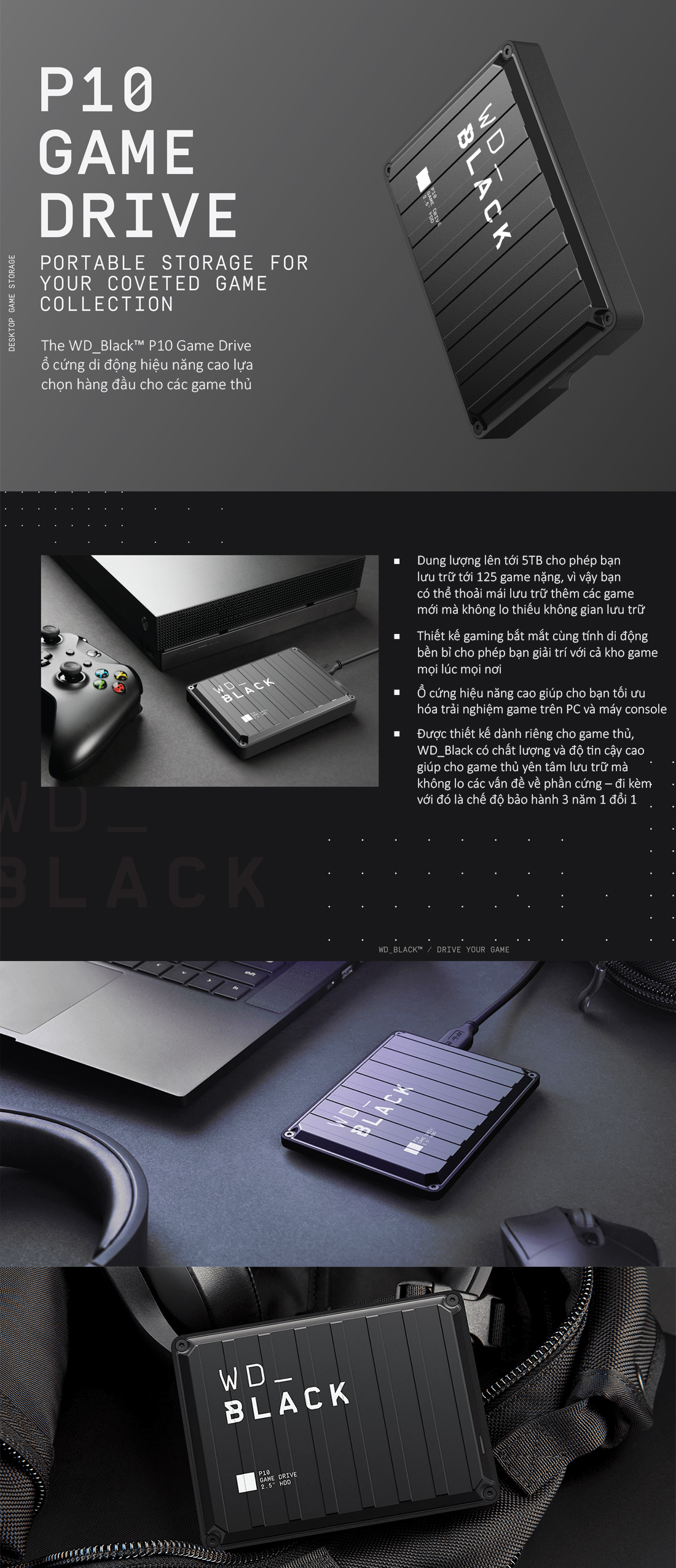 Ổ Cứng Di Động 2.5 inch WD Black P10 HDD Game Drive FOR XBOX -WESN