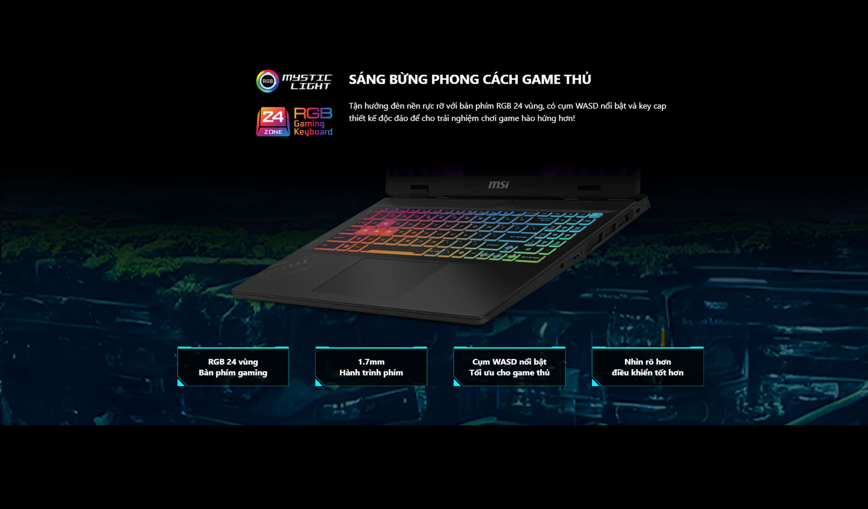 Laptop MSI Crosshair 16 HX D14VFKG-860VN (i9 14900HX/ 16GB D5/ 1TB/ RTX 4060/ 16 QHD 240Hz/ Win11)