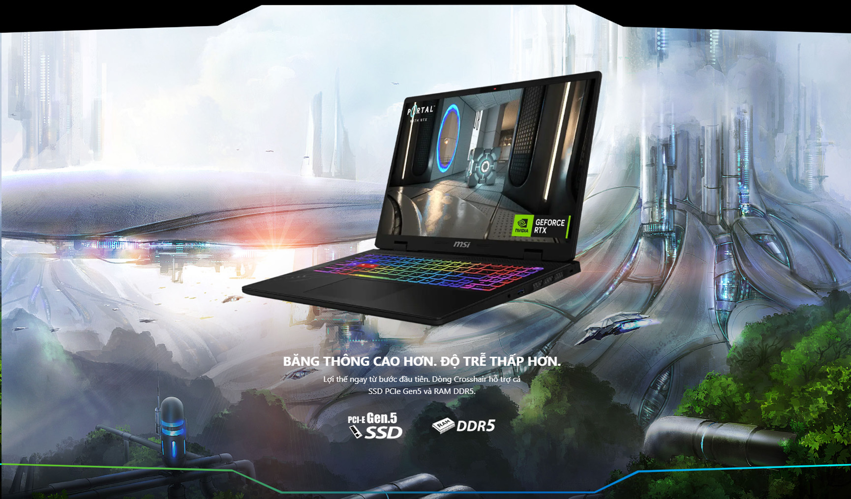 Laptop MSI Crosshair 16 HX D14VFKG-860VN (i9 14900HX/ 16GB D5/ 1TB/ RTX 4060/ 16 QHD 240Hz/ Win11)