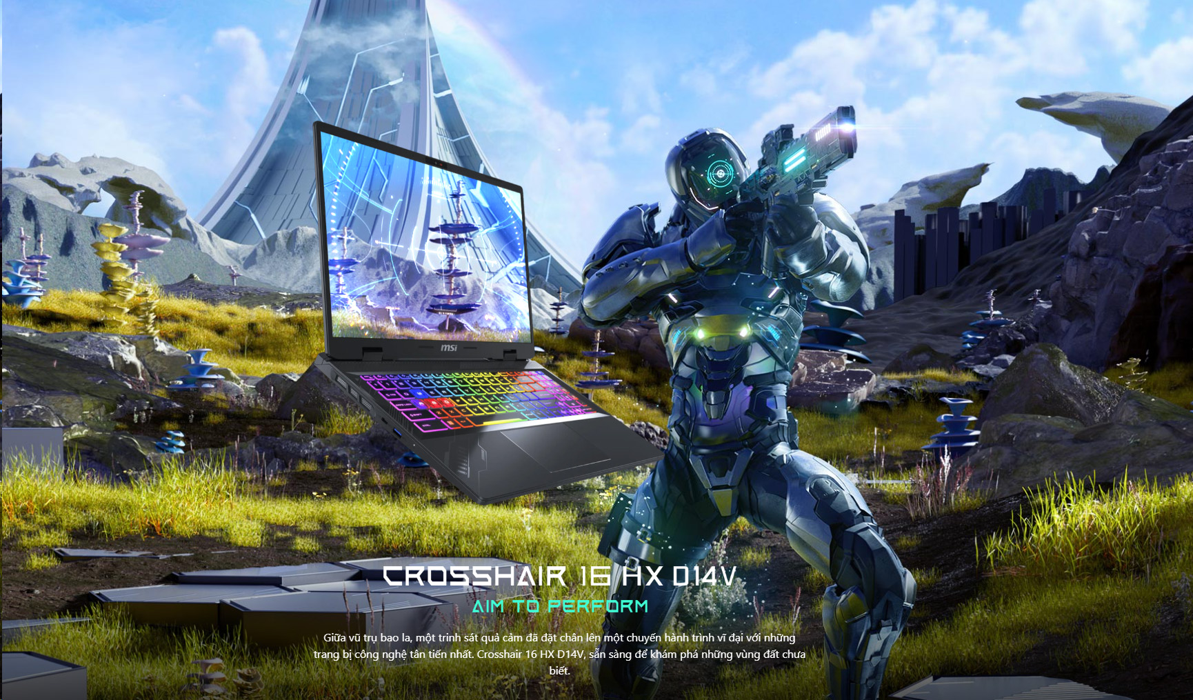 Laptop MSI Crosshair 16 HX D14VFKG-860VN (i9 14900HX/ 16GB D5/ 1TB/ RTX 4060/ 16 QHD 240Hz/ Win11)