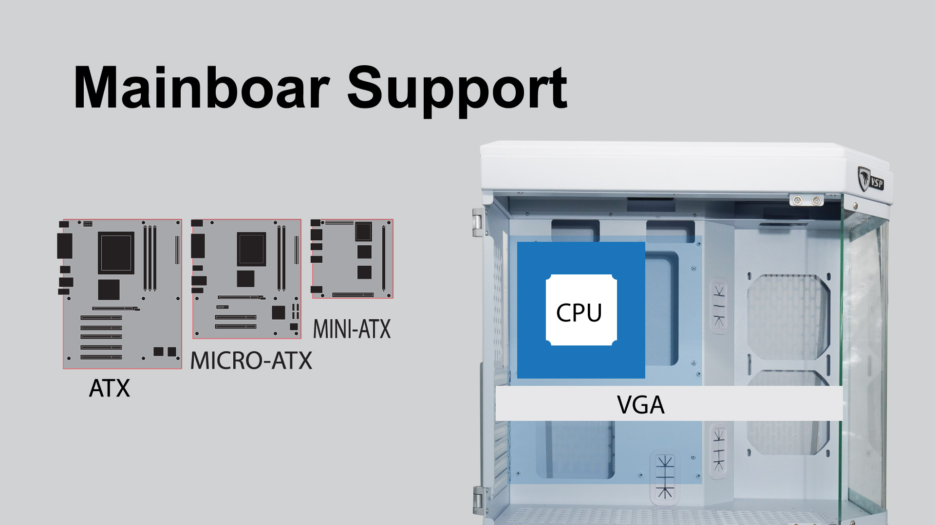 Vỏ Case VSP X1 EXTREME GAMING (Mid Tower/Màu Đen)