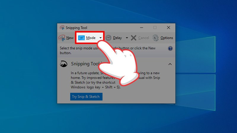 Cách chụp màn hình máy vi tính win 10 bằng Snipping Tool bước 2