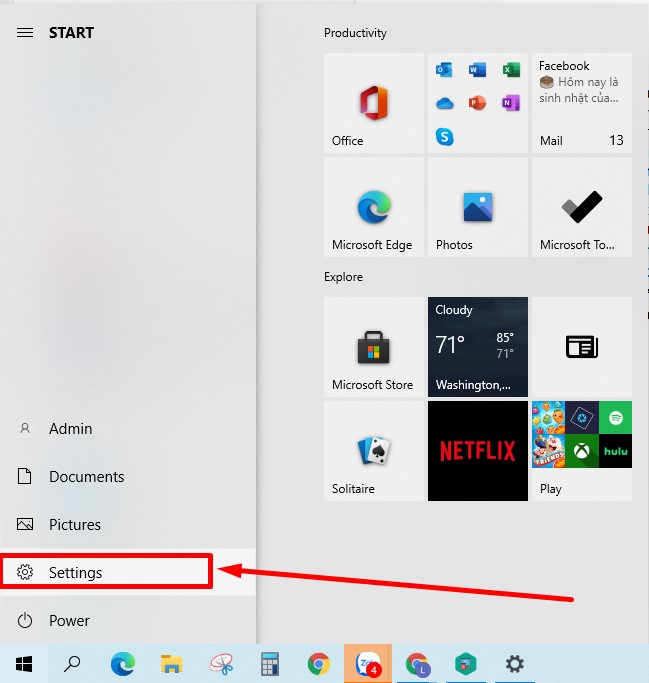 Bật bàn phím ảo trên máy tính thông qua Setting