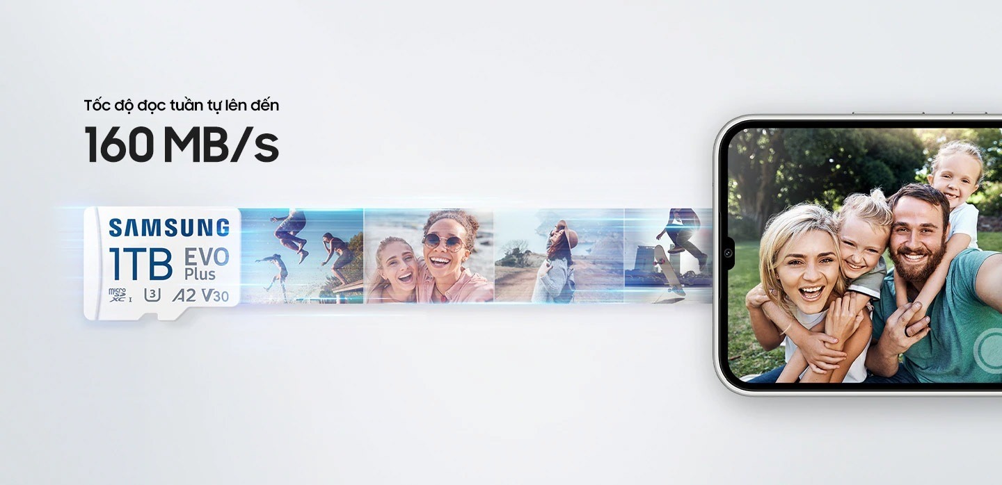 Thẻ nhớ MicroSD Samsung EVO PLUS 64GB Class10, U1, V10, A1- Kèm Adapter (160 MB/s) ảnh 2