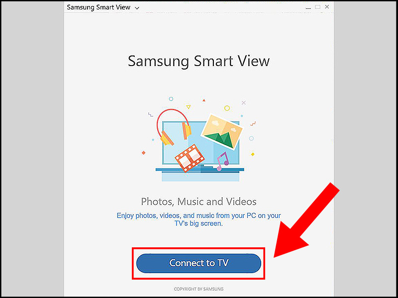 Cách kết nối máy tính với tivi qua Samsung Smart View bước 2