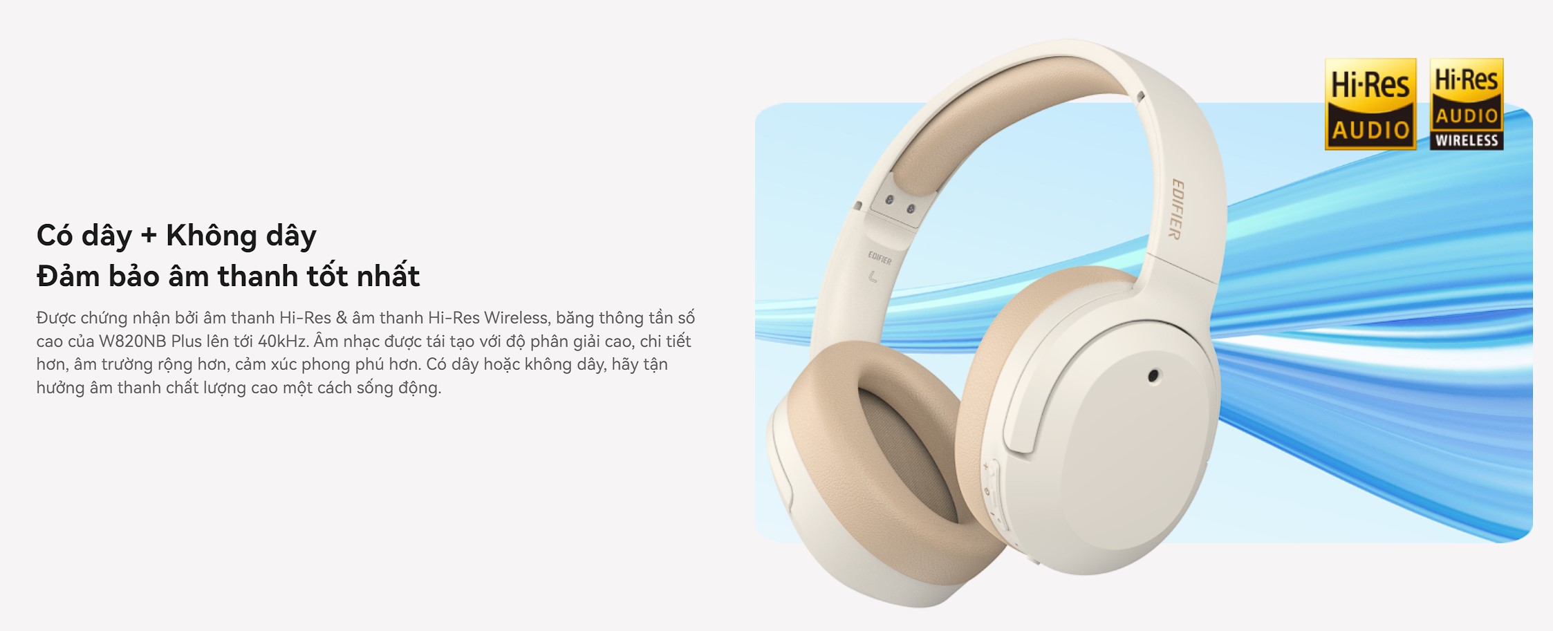 Tai nghe Bluetooth chụp tai Edifier W820NB Plus