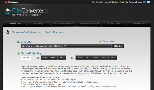 Tải video Youtube về máy tính bằng Clip Converter