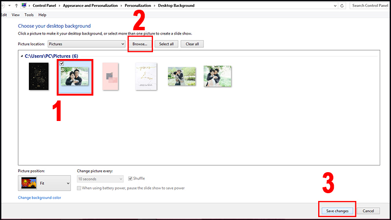 Thay đổi hình nền máy tính trong Settings Win 8 - 4