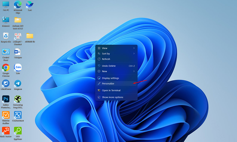 Đổi hình nền máy tính trong Settings mặc định Win 11