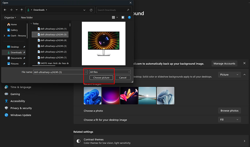 Đổi hình nền máy tính trong Settings 3