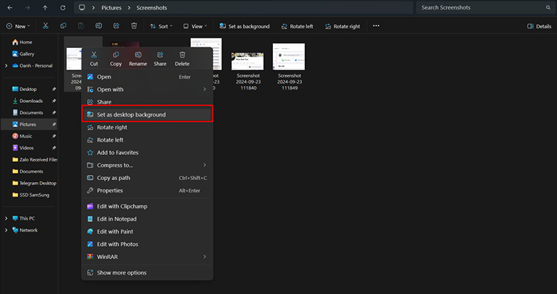 Đổi hình nền trực tiếp bằng ảnh tải về