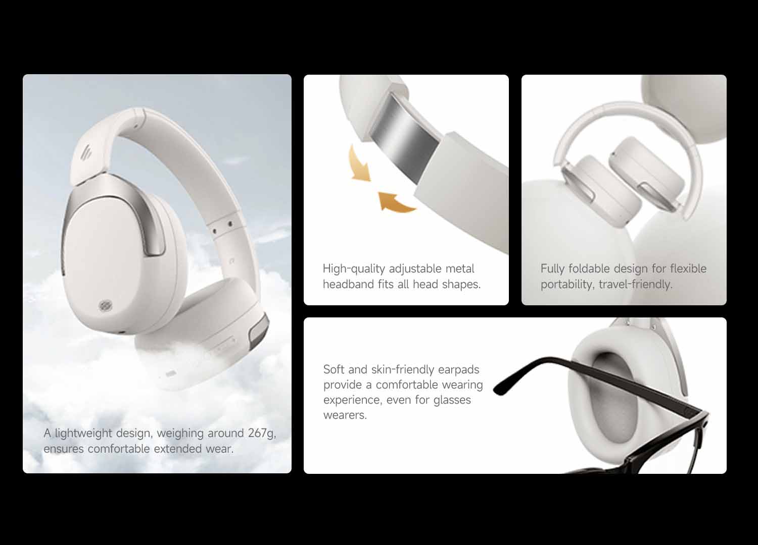 Tai nghe Bluetooth chụp tai Edifier W830NB - Màu Trắng 6