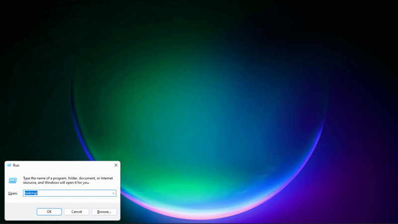 Sử dụng lệnh Run mở task manager