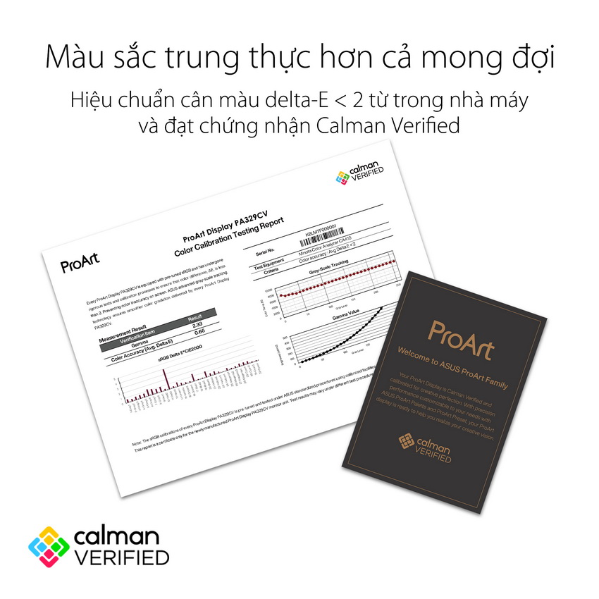 Màn hình Asus PA329CV đạt chứng nhận Calman Verified cùng sai số Delta E < 2 - HACOM