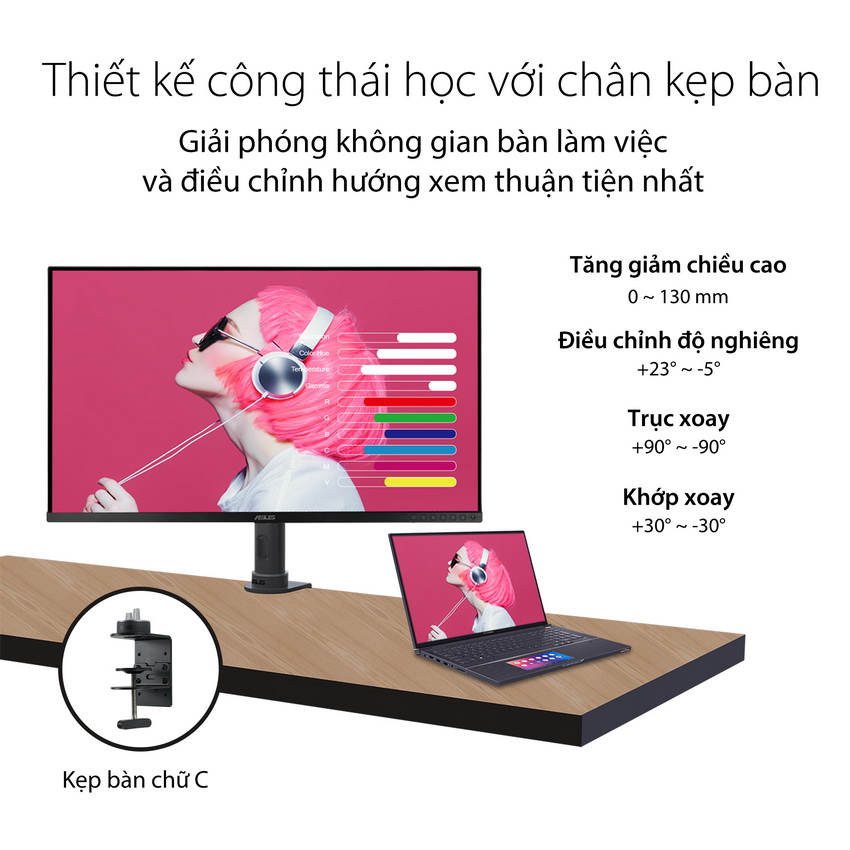 Thiết kế công năng Asus PA329CV thông minh, thuận tiện - HACOM
