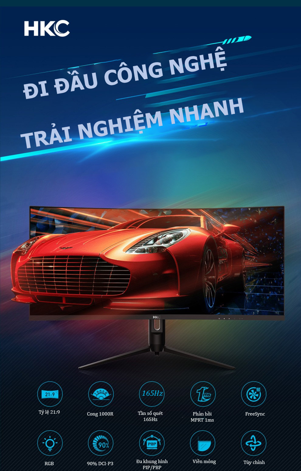 HKC MG34H18Q là mẫu màn hình UltraWide cong 34 inch được thiết kế dành cho người dùng cần không gian hiển thị lớn và trải nghiệm hình ảnh đắm chìm hơn