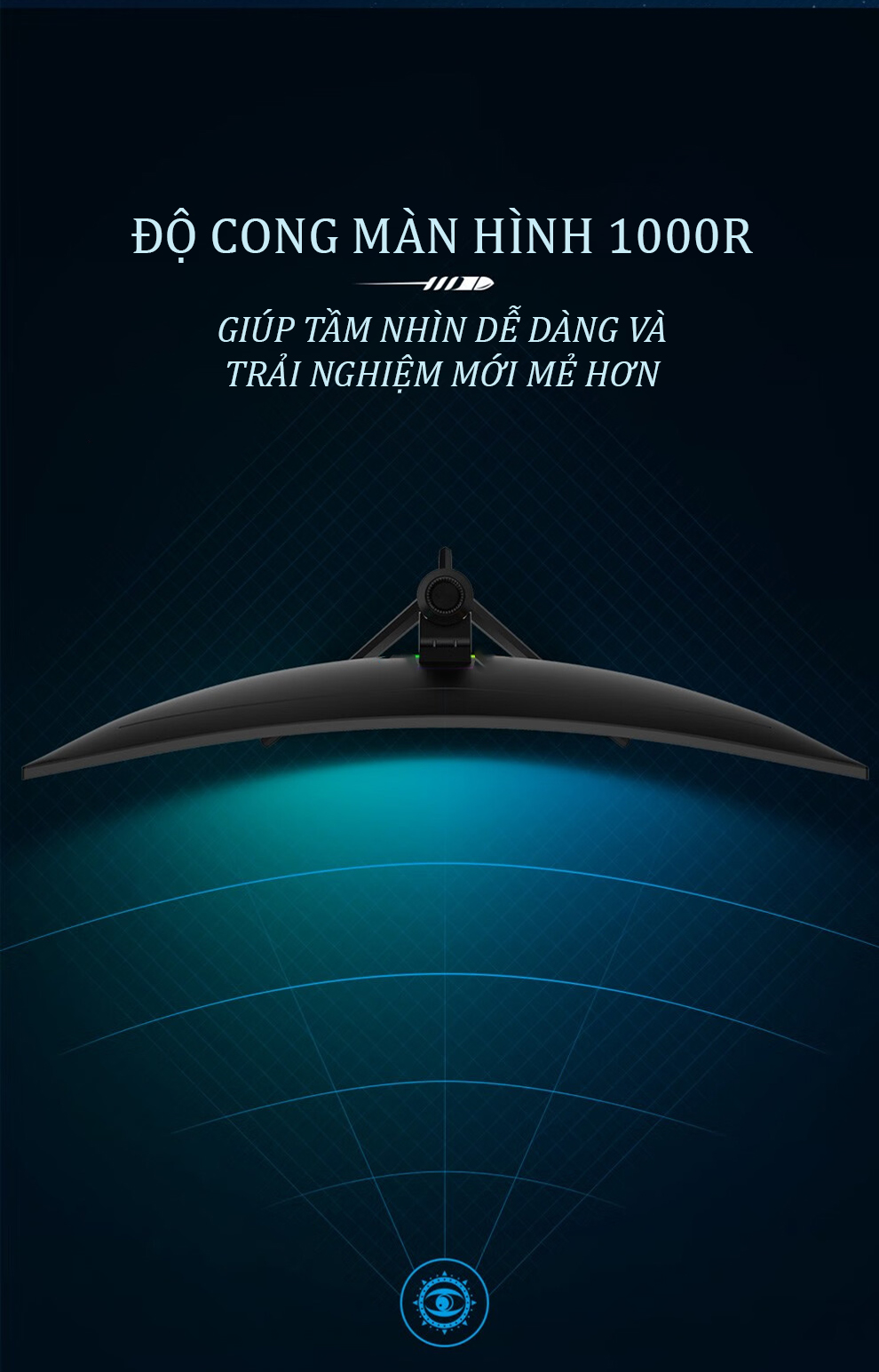 HKC MG34H18Q sở hữu thiết kế cong hiện đại, giúp tăng khả năng bao phủ tầm nhìn và tạo cảm giác đắm chìm hơn khi sử dụng.