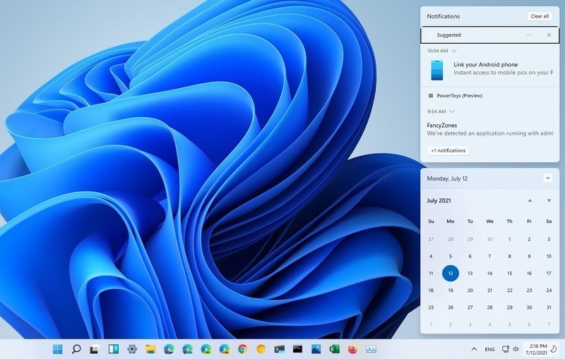 Phím tắt mở trung tâm thông báo Windows + N