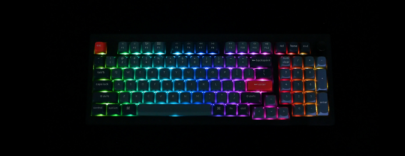 Bàn phím Keychron V5M-D1 V5 Max Swappable RGB Backlight Red Switch - Black - Knob Version 12