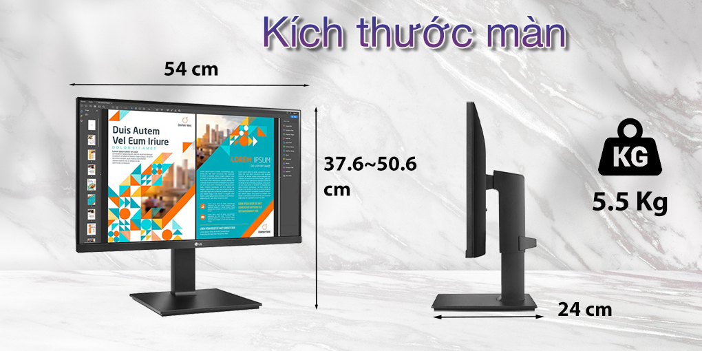Màn hình LG 24QP550-B thiết kế
