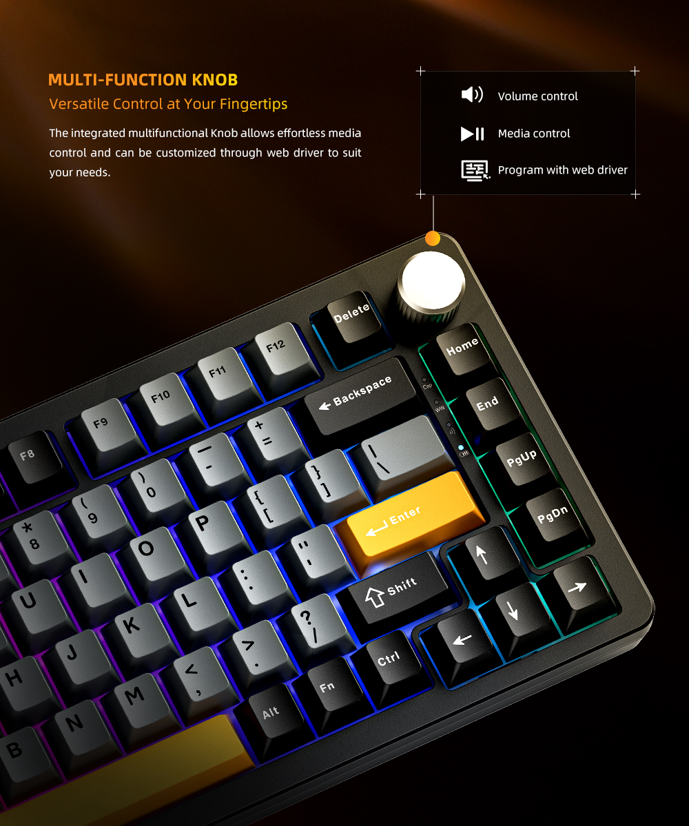 Bàn phím Machenike K600-B82W Tri-mode RGB 2