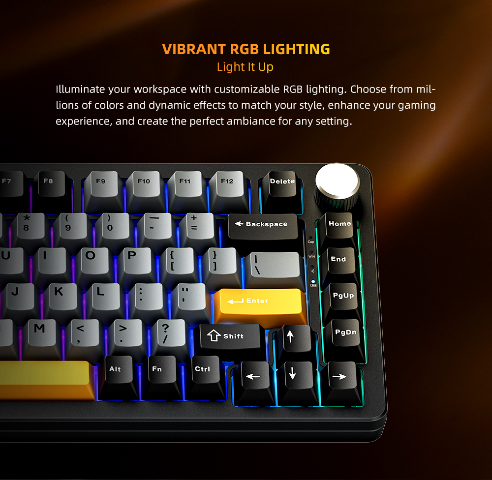Bàn phím Machenike K600-B82W Tri-mode RGB 8