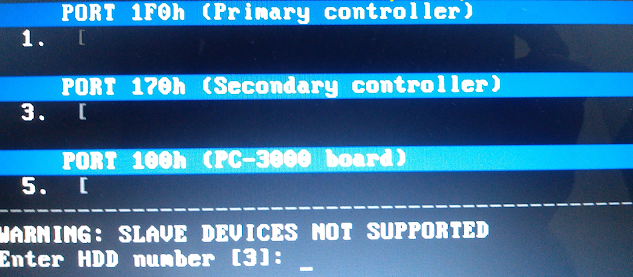 Chọn ổ cứng muốn test cho MHDD