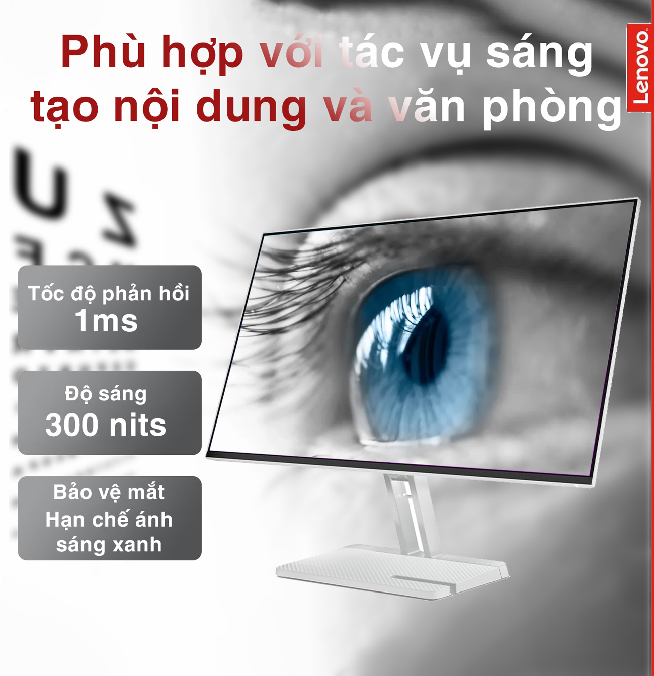Màn hình Lenovo L24i-4A bảo vệ mắt