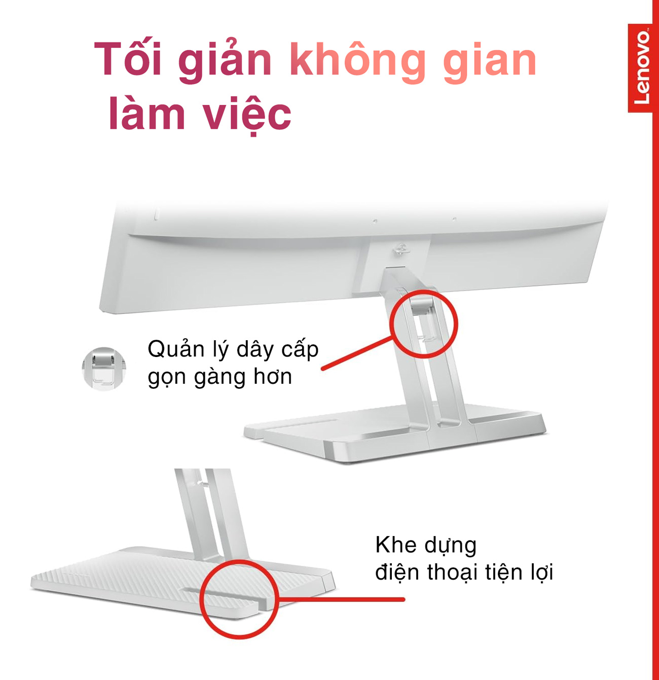 Màn hình Lenovo L24i-4A kiểu dáng