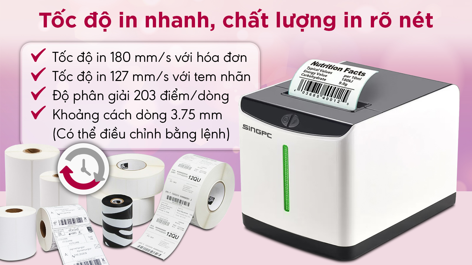Tốc độ in nhanh, chất lượng in rõ nét