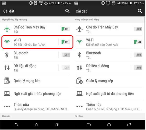 Wifi từ chối quyền truy cập