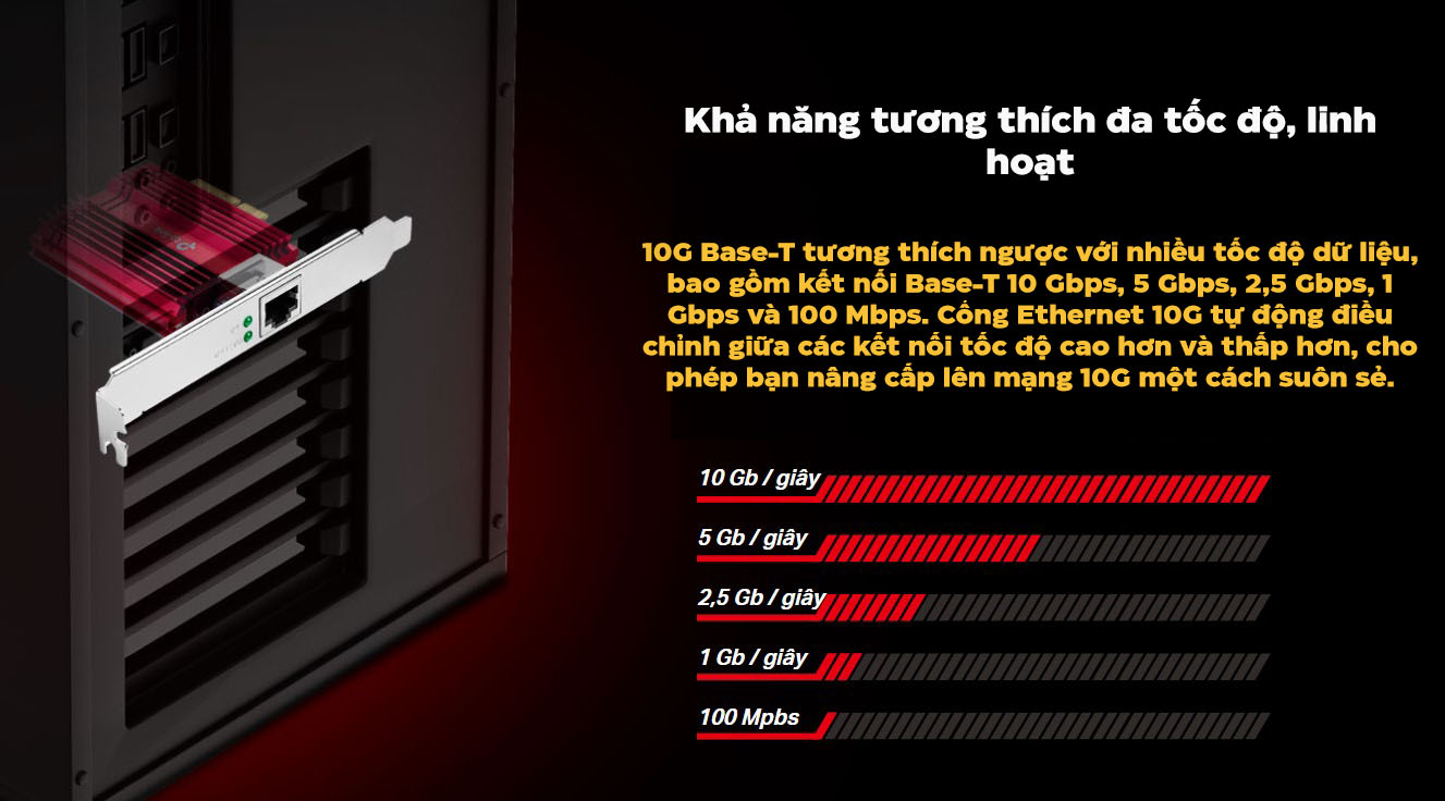 Card mạng Lan PCI Express TP-Link TX401 Tốc độ 10Gb