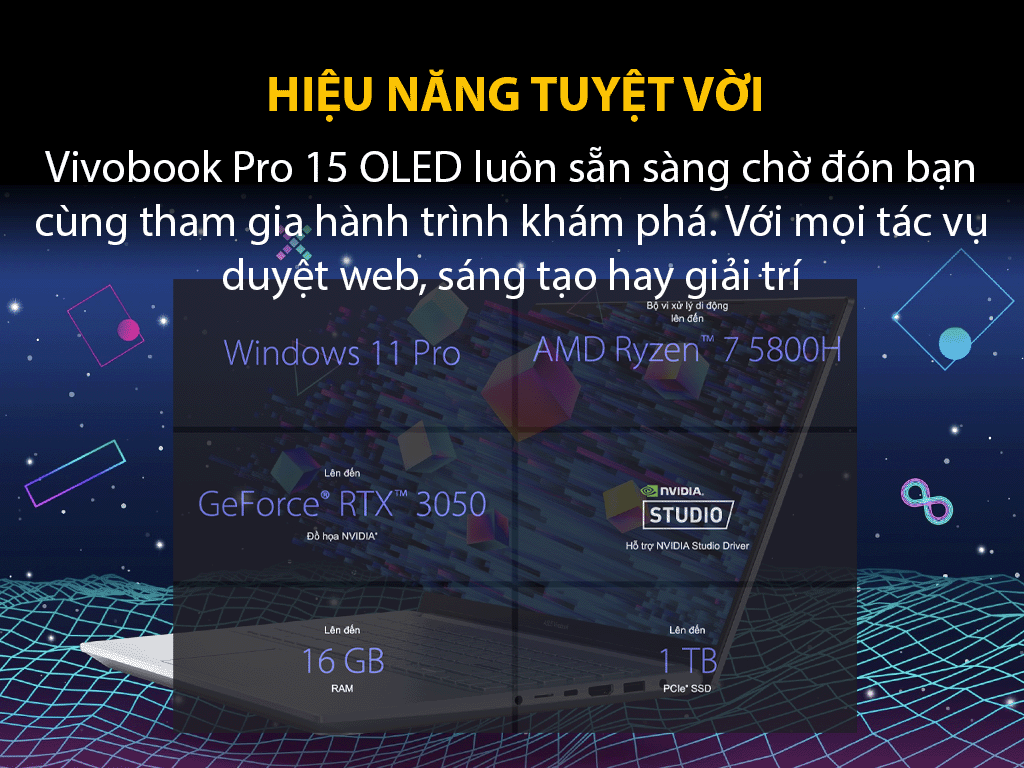 Asus VivoBook M3500QC-L1388W sử dụng bộ vi xử lý AMD Ryzen 5 5600H với 6 nhân, 12 luồng và xung nhịp tối đa 4.2GHz.