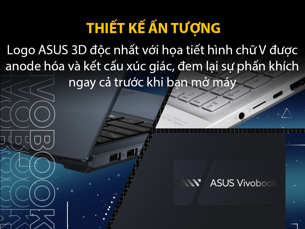 Asus VivoBook M3500QC-L1388W chỉ nặng khoảng 1,65 kg với độ dày tối đa chưa đến 20 mm. 