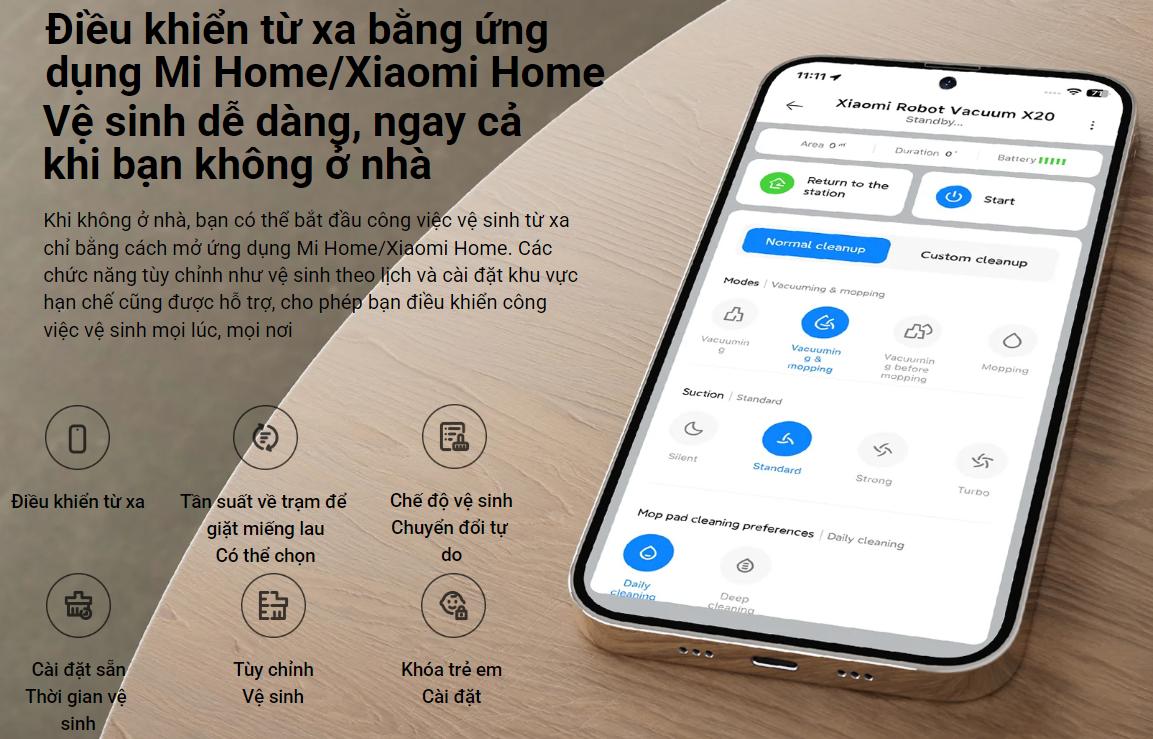 Robot hút bụi lau nhà Xiaomi Vacuum X20