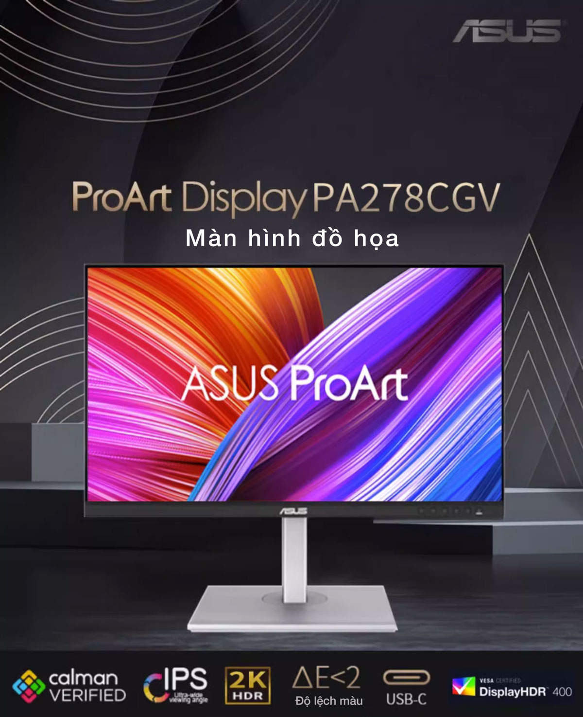 màn hình đồ họa Asus ProArt PA278CGV - HACOM