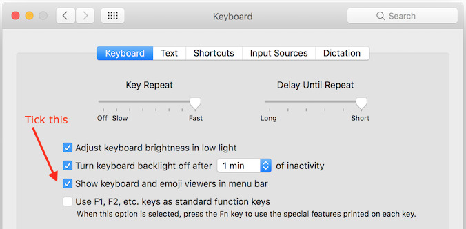 test b&agrave;n ph&iacute;m Macbook bằng ứng dụng Keyboard Viewer bước 1