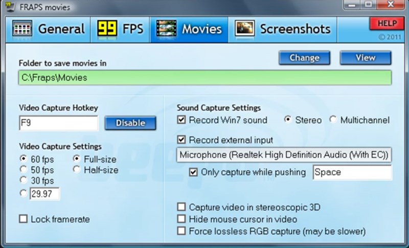 Phần mềm test nguồn m&aacute;y t&iacute;nh FRAPS