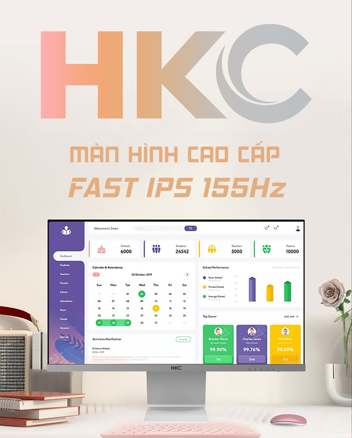 HKC MG27S9QS là mẫu màn hình 27 inch hướng đến người dùng cần hiệu năng hiển thị cao, đặc biệt phù hợp cho cả gaming lẫn công việc sáng tạo nội dung